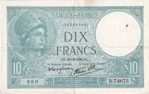 Francia 10 Francs - Minerva - 19-10-1939 - Serial R.74675 - P.73