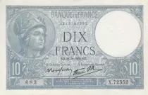 Francia 10 Francs - Minerva - 21-09-1939 - Serial X.72552