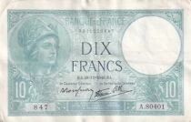 Francia 10 Francs - Minerva - November 28, 1940 - Series A