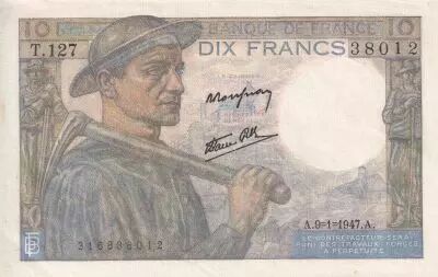 Francia 10 Francs - Mineur - 09-01-1947 - S�rie T.127 - F.08.17