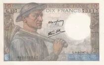 Francia 10 Francs - Minor - 09-01-1947 - Serial G.137 - P.99