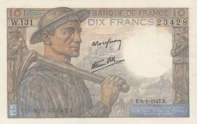 Francia 10 Francs - Minor - 09-01-1947 - Serial W.131