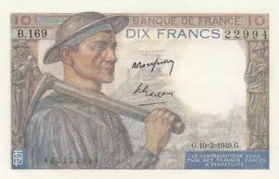 Francia 10 Francs - Minor - 10-03-1949 - Serial B.169