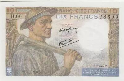 Francia 10 Francs - Minor - 13-01-1944 - Serial H.66