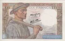 Francia 10 Francs - Minor - 13-01-1944 - Serial T.61- P.99