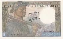 Francia 10 Francs - Minor - 19-12-1946 - Serial V.123 - P.99