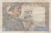 Francia 10 Francs - Minor - 22-06-1944 - Serial J.94