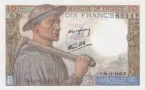 Francia 10 Francs - Minor - 26-11-1942 - Serial O.20 - P.99