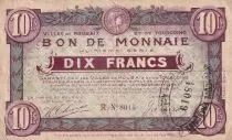 Francia 10 Francs - Ville -  Roubaix-Tourcoing  - 12-08-1916 - 8&egrave;me s&eacute;rie - R8015
