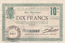 Francia 10 Francs - Ville - Saint-Quentin - 06-03-1916 - S&eacute;rie F