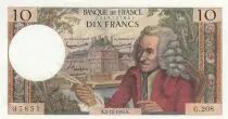 Francia 10 Francs - Voltaire - 02-12-1965 - Serial G.208