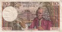 Francia 10 Francs - Voltaire - 06-01-1966 - Serial M.217 - P.147