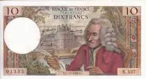 Francia 10 Francs - Voltaire - 07-11-1968 - Serial K.437 - P.147