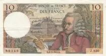Francia 10 Francs - Voltaire - 08-11-1973 - Serial J.930