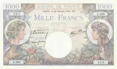 Francia 10 Francs - Voltaire - 24-10-1940 - Serial S.389