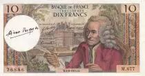 Francia 10 Francs - Voltaire - Sign Vergnes - 03-06-1971 - Serial M.677 - P.147