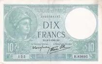 Francia 10 Francs  Minerva - 09-01-1941 - Serial R.83695