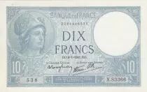 Francia 10 Francs  Minerva - 09-01-1941 - Serial X.83366