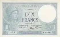 Francia 10 Francs  Minerva - 09-01-1941 - Serial X.83532