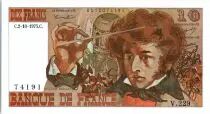 Francia 10 Francs Berlioz - 02-10-1975 Serial V.229