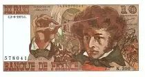 Francia 10 Francs Berlioz - 02.06.1977 - Serial K.300 - Fay.63.23