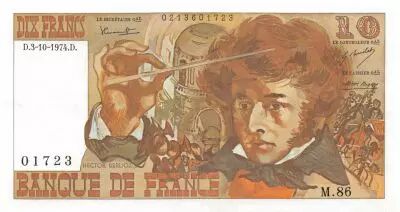 Francia 10 Francs Berlioz - 03-10-1974 Serial M.86 - XF+