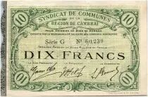 Francia 10 Francs Cambrai City - 1916