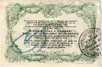 Francia 10 Francs Cambrai City - 1916