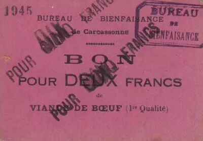 Francia 10 Francs Carcassonne 10 Frs de viande de boeuf