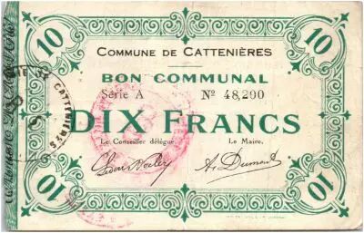 Francia 10 Francs Cattenieres City - 1915