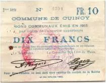 Francia 10 Francs Cuincy City - 1915