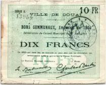 Francia 10 Francs Douai City - 1914