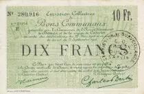 Francia 10 Francs Douai City - 1916