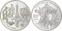 Francia 10 Francs Eiffel Tower - 2001 - Silver - With box and certificate - Proof