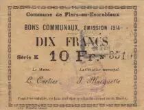 Francia 10 Francs Flers-En-Escrebieux City - 1914