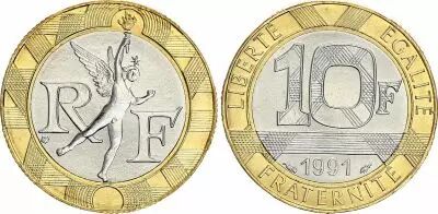 Francia 10 Francs G�nie (ann�es vari�es 1988-1992)