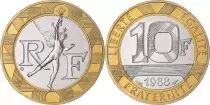 Francia 10 Francs Genius - 1988 - Bimetal - from UNC set