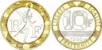 Francia 10 Francs Genius - 1988 - Bimetal - from UNC set