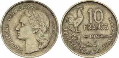 Francia 10 Francs Guiraud - 1953 B Beaumont - Le Roger