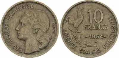 Francia 10 Francs Guiraud - 1954 B Beaumont - Le Roger