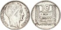Francia 10 Francs Laureate head - 1929 Silver
