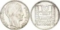 Francia 10 Francs Laureate head - 1932 Silver
