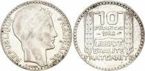 Francia 10 Francs Laureate head - 1932 Silver