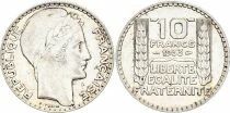 Francia 10 Francs Laureate head - 1933 Silver