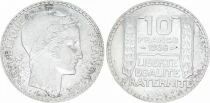 Francia 10 Francs Laureate head - 1938 Silver