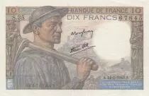 Francia 10 Francs Miner - 14-01-1943 Serial S.35 - VF to XF