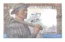 Francia 10 Francs Miner - 1942-11-19 Serial S.18