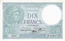 Francia 10 Francs Minerva -  04-12-1941 - Serial W.84955