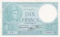 Francia 10 Francs Minerva - 06-07-1939 - Serial T.74479