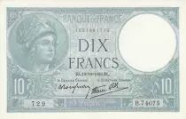 Francia 10 Francs Minerva - 12-10-1939 - Serial B.74075